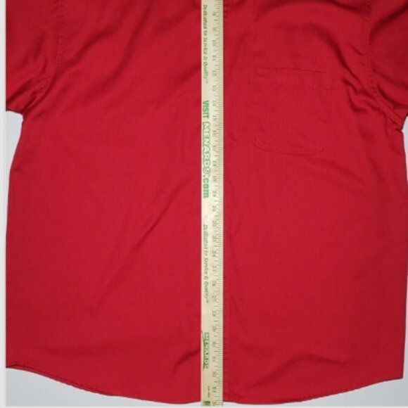 Blue Generation Mens Red Short Sleeve Button Up One Pocket Shirt Size XL - Picture 7 of 11